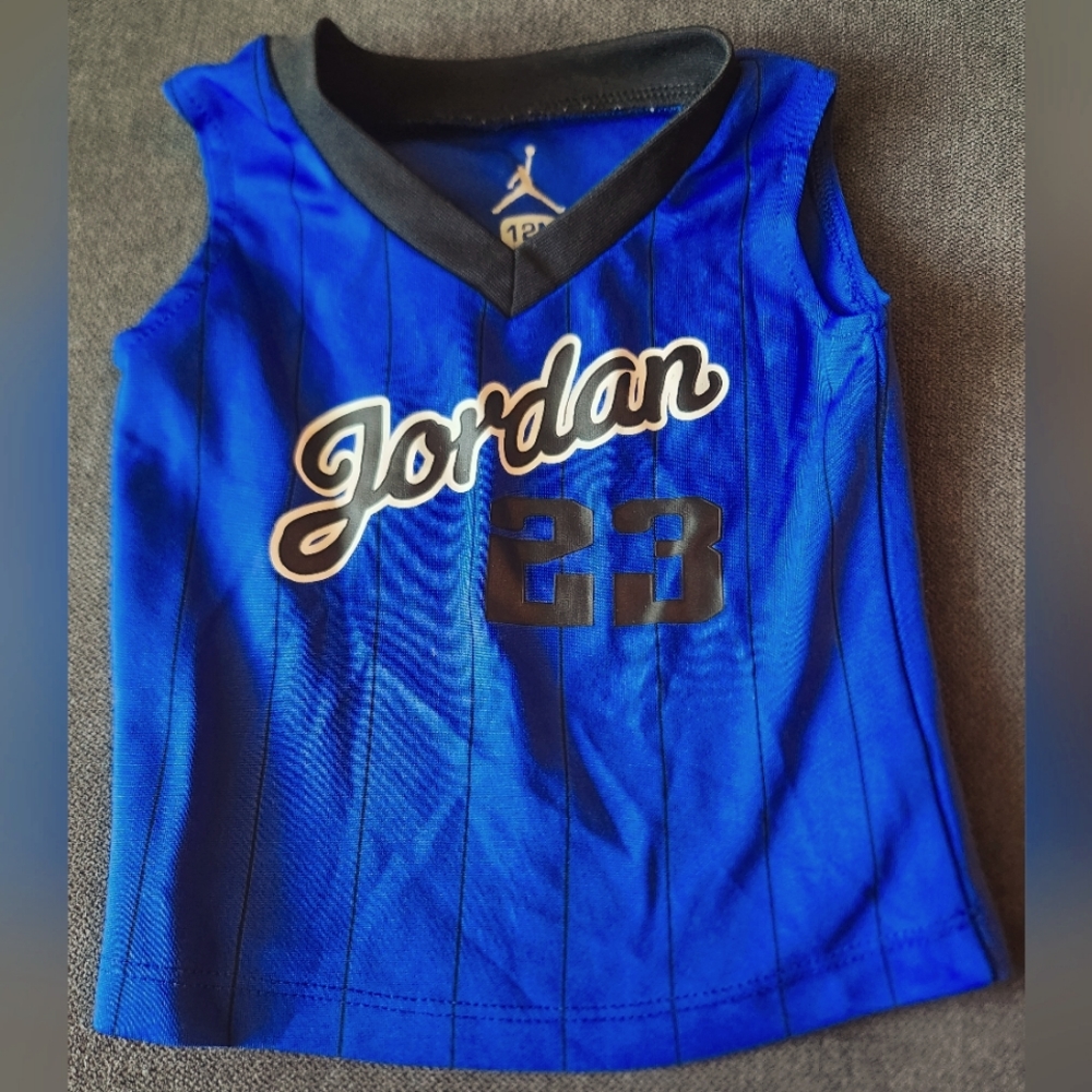 Air Jordan Nike blue sleeveless boys shirt #23